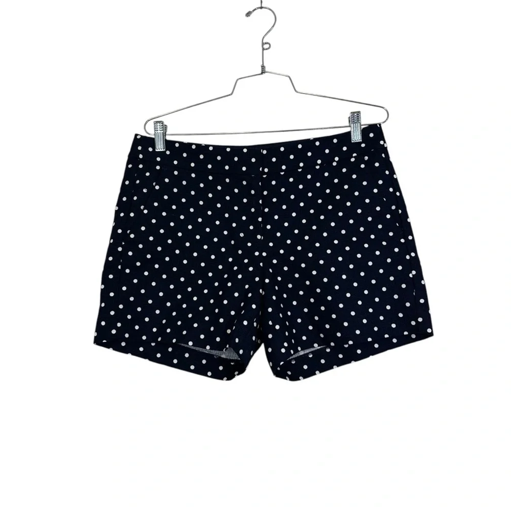 J. Crew Factory Polka Dot Shorts Navy Blue and White 6